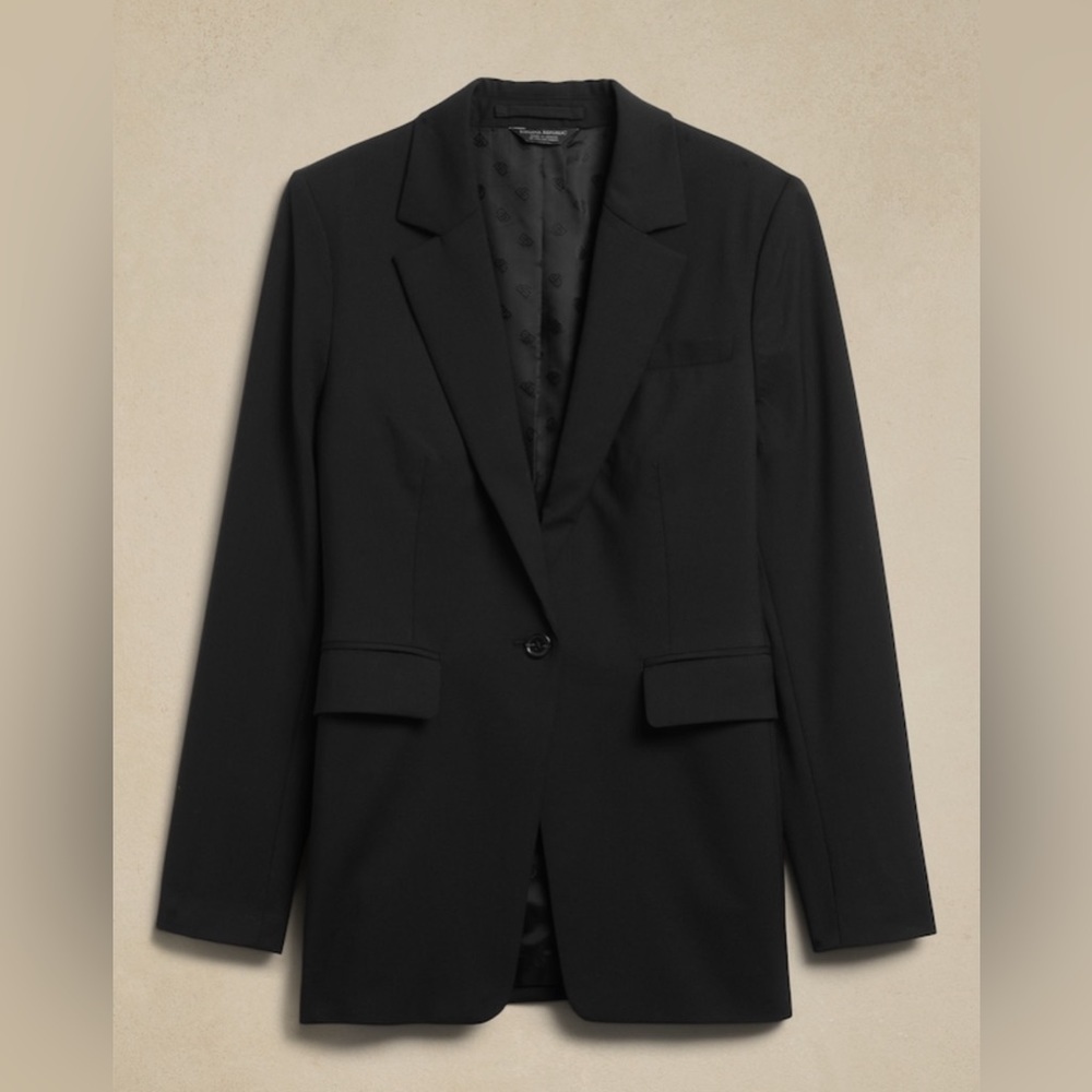 NWT! Banana Republic Black Siena Italian Wool Blazer - Multiple Sizes 🩷 #444943 - Picture 11 of 16